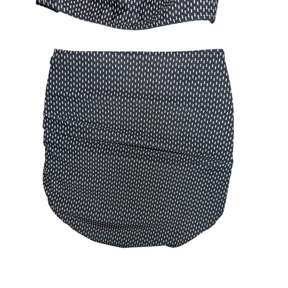 Albion High Waisted Ruched 2 piece Set Black Dashed Print Size XXL Swimsuit - Picture 7 of 12